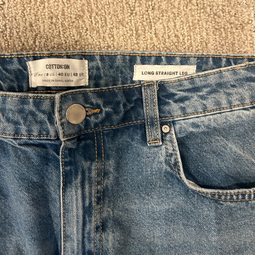WORN ONCE straight leg jeans from cotton on